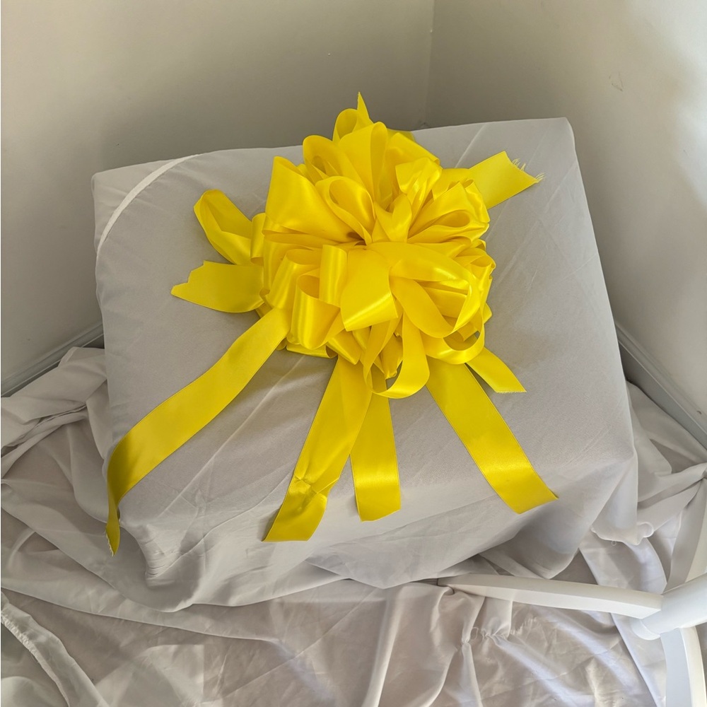 Elegant handmade large yellow bow
